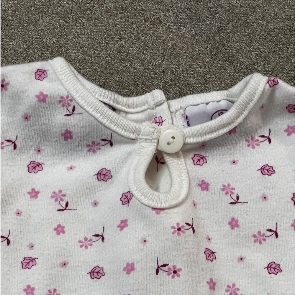 Disney Vtg Winnie the Pooh Pink Corduroy Overalls Floral Bodysuit 12M Y2K 90s - Picture 11 of 14